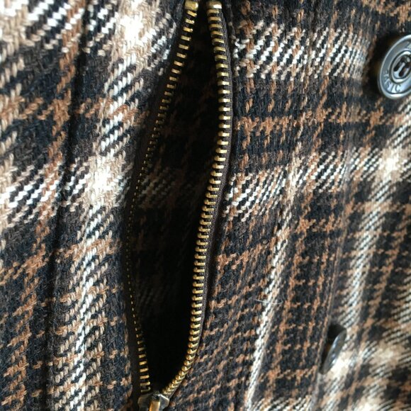 Zara Long Plaid Houndstooth Double Breasted Trench Jacket - Picture 8 of 16
